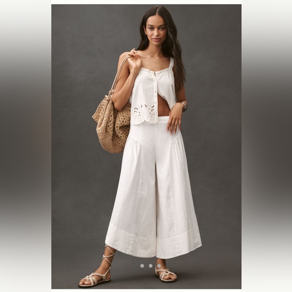 Anthropologie Pants - By Anthropologie Linen Extended Waist Pants | NWT | XS